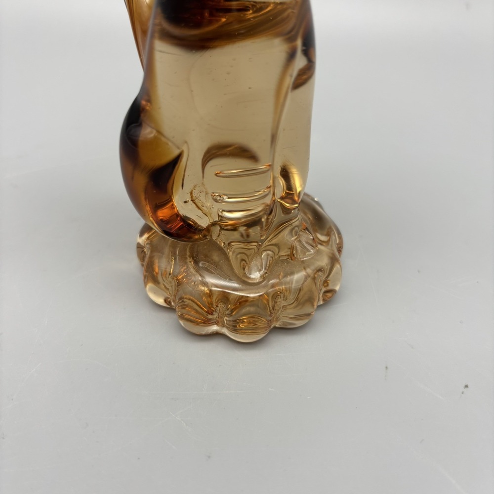 Vintage‎ Amber Art Glass Cat Sculpture Figurine 5.5" Tall - Picture 7 of 10